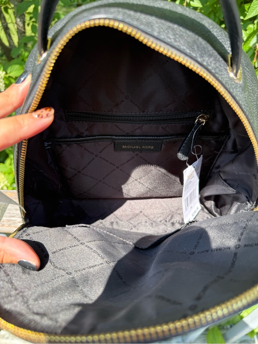 Michael Kors Black Pebbled Leather Backpack - Picture 6 of 8